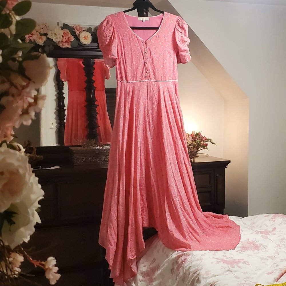 LoveShackFancy Coralie Dress in Fushia Berry ~ 4